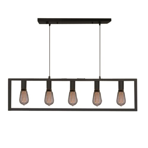 Moderne hanglamp Distesa 5-lichts zwart
