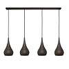 Freelight Industriële hanglamp Bruciato 4-lichts zwart bruin