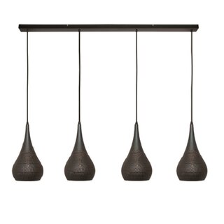 Hanglamp Bruciato 4-lichts Zwart bruin