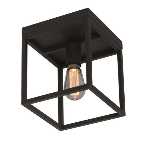 Moderne plafondlamp Novanta vierkant zwart