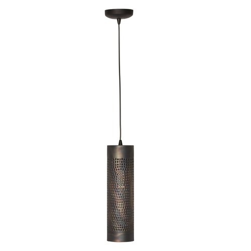 Industriële hanglamp Forato bruin 1-lichts zwart