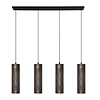 Freelight Industriële hanglamp Forato 4-lichts zwart bruin