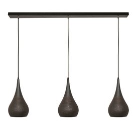 Hanglamp Bruciato 3-lichts Zwart bruin