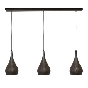 Freelight Industriële hanglamp Bruciato 3-lichts zwart bruin