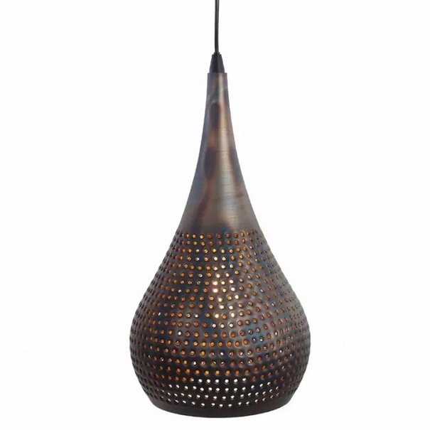 Freelight Industriële hanglamp Bruciato 4-lichts zwart bruin