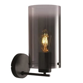 Wandlamp Ventotto Glas Zwart/Smoke