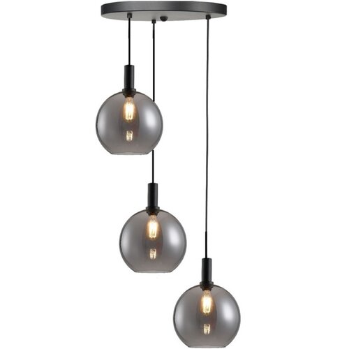 Moderne hanglamp Chandra 3-lichts getrapt zwart