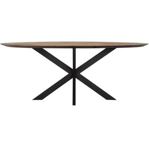 Landelijke eettafel Timeless 200 x 100 cm ovaal teakhout
