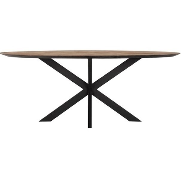 Landelijke eettafel Timeless 200 x 100 cm ovaal teakhout