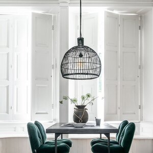 BelaLuz Landelijke hanglamp Las Salinas zwart rattan
