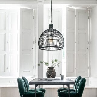 Hanglamp Las Salinas Large zwart rattan