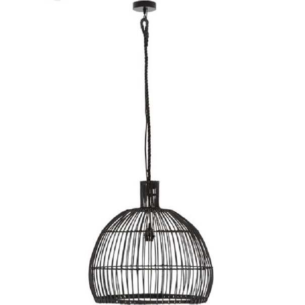 BelaLuz Landelijke hanglamp Las Salinas zwart rattan