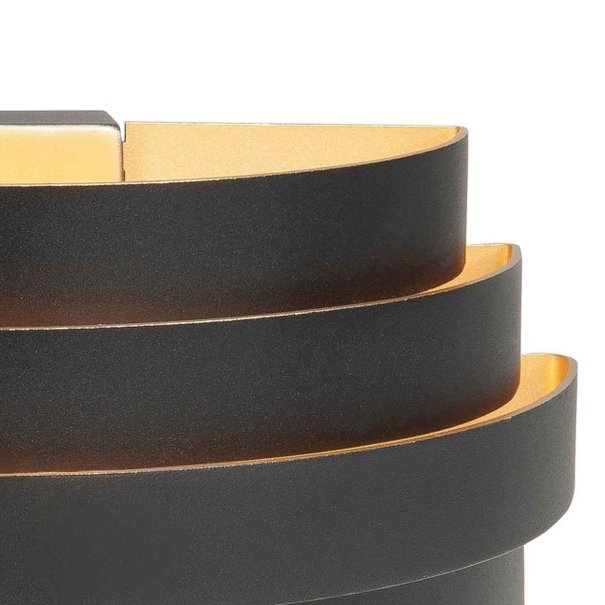 Highlight Moderne design wandlamp Scudo 20 cm zwart goud