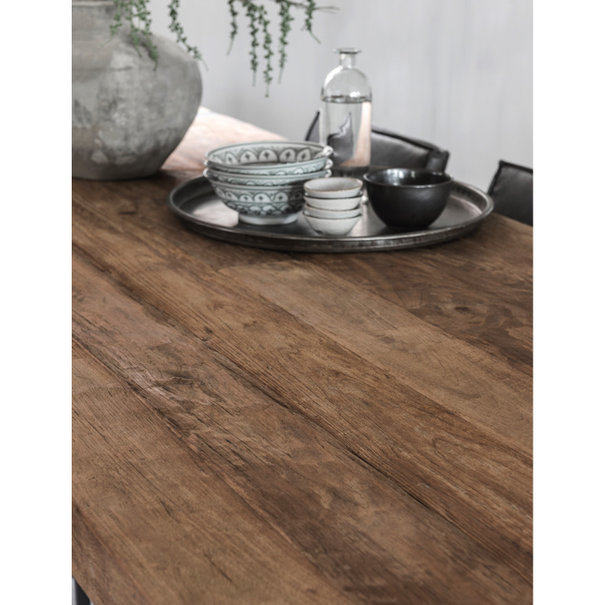 Landelijk industriële Eettafel Beam 250 x 100 cm gerecycled teakhout