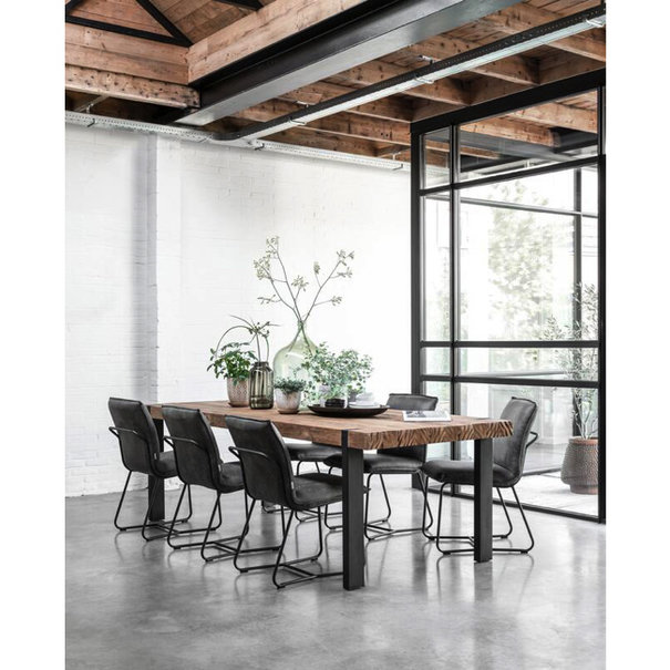 Landelijk industriële Eettafel Beam 250 x 100 cm gerecycled teakhout