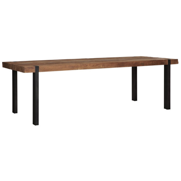 Landelijk industriële Eettafel Beam 300 x 100 cm gerecycled teakhout
