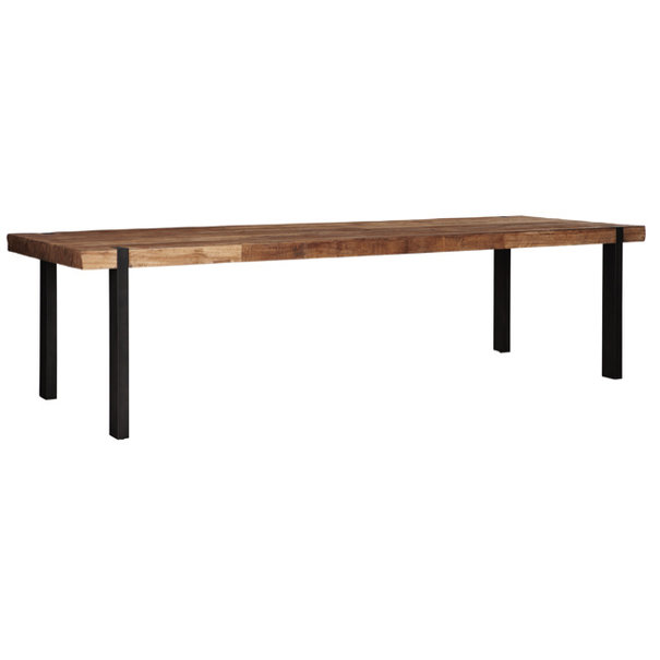Landelijk industriële Eettafel Beam 300 x 100 cm gerecycled teakhout