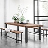 Landelijk industriële Eettafel Beam 250 x 100 cm gerecycled teakhout