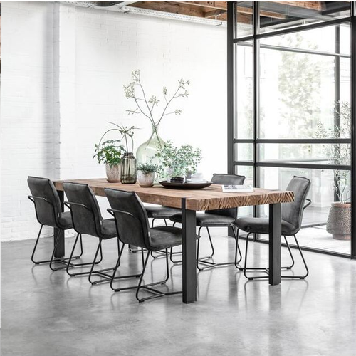 Landelijk industriële Eettafel Beam 300 x 100 cm gerecycled teakhout