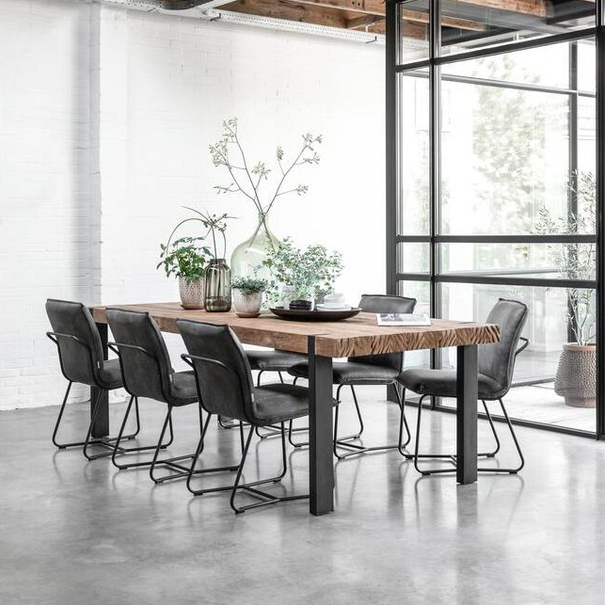 Landelijk industriële Eettafel Beam 300 x 100 cm gerecycled teakhout