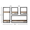 BelaLuz Landelijke wandplank Orlando set 1 acaciahout met zwart frame