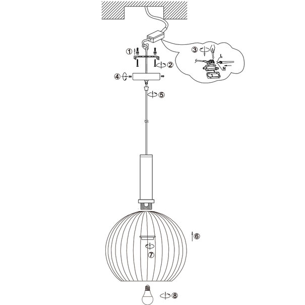 Mexlite Moderne hanglamp Aureole Ø45 cm zwart