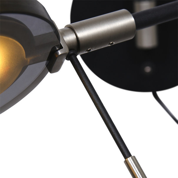 Steinhauer Moderne wandlamp Turound smoke glas zwart