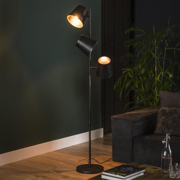 BelaLuz Industriële - Vloerlamp - Charcoal - 3-lichts - Tigris