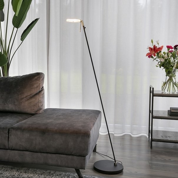 Steinhauer Moderne - Vloerlamp - Zwart - Glas - Turound