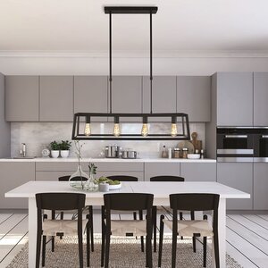 Mexlite Industriële hanglamp Buckley 4-lichts zwart