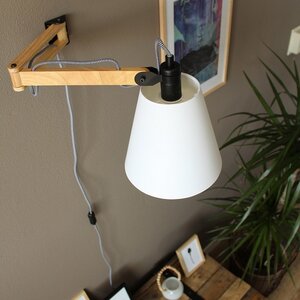 Mexlite Landelijke wandlamp Liv Eikenhout wit
