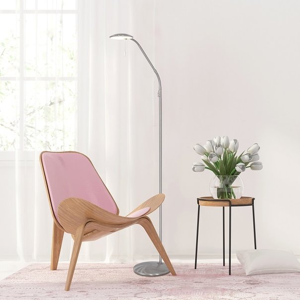 Steinhauer Moderne vloerlamp Zenith LED staal