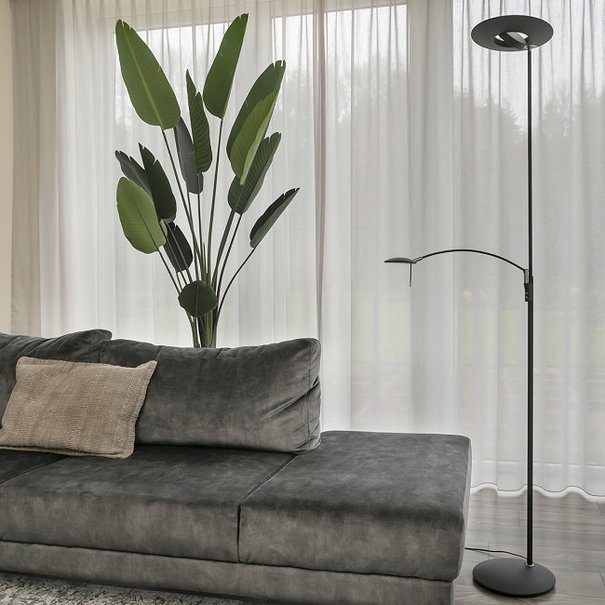 Steinhauer Moderne vloerlamp Zenith Met leeslamp zwart