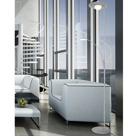 Vloerlamp Zenith Met leeslamp Staal