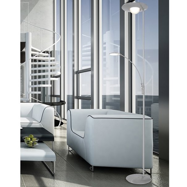 Steinhauer Moderne vloerlamp Zenith Met leeslamp staal