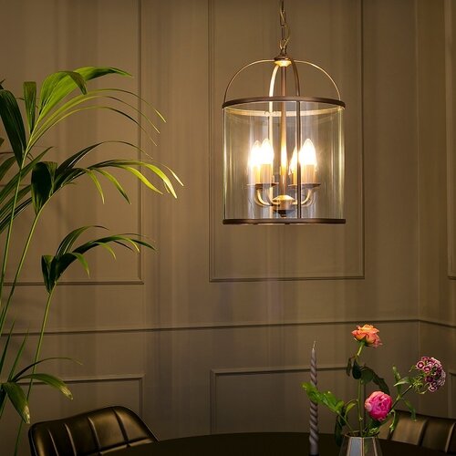 Klassieke hanglamp Pimpernel 4-lichts brons