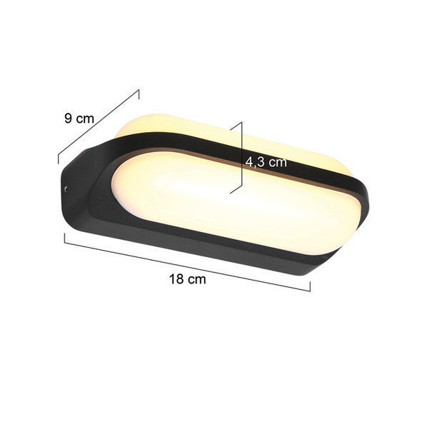Steinhauer Moderne buiten wandlamp Siargao 7W IP65 zwart
