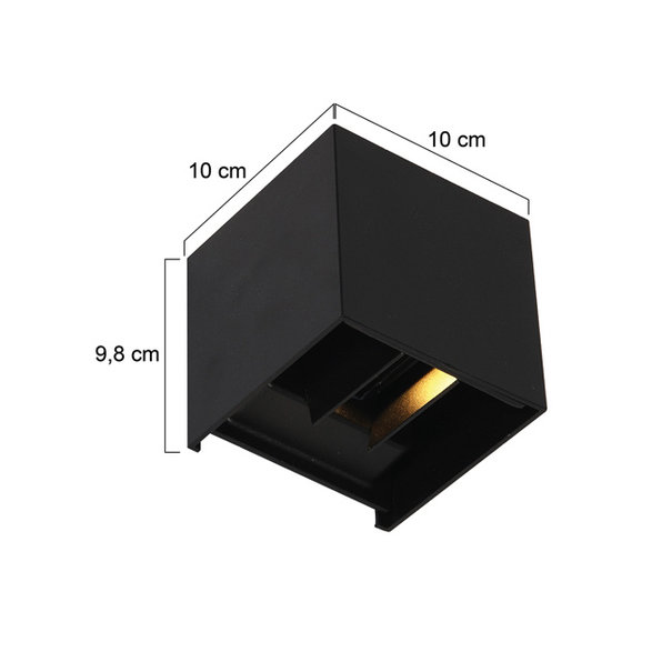 Steinhauer Moderne buiten wandlamp Logan 2-lichts IP54 zwart