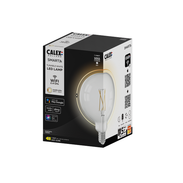 Calex Calex Smart LED E27 7W Ø12,5 cm bol helder