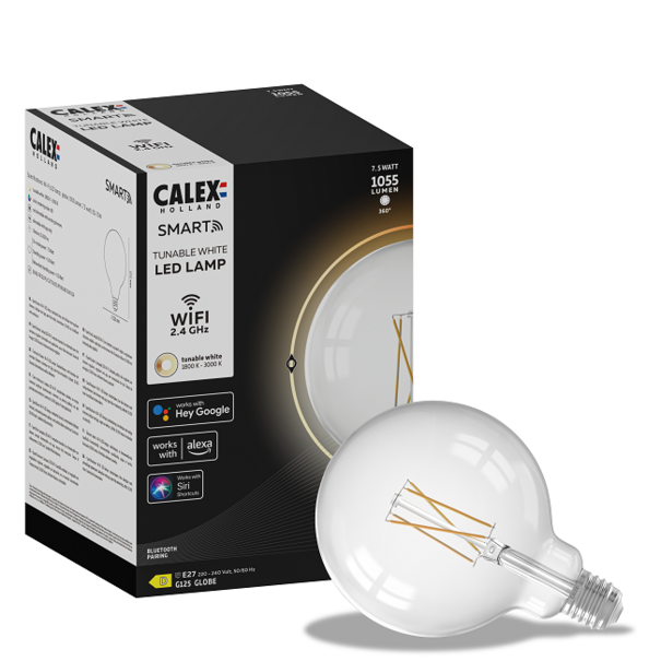 Calex Calex Smart LED E27 7W Ø12,5 cm bol helder