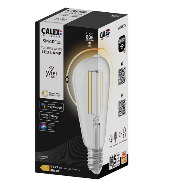 Calex Calex Smart LED E27 7W edison helder