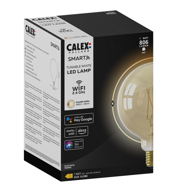 Calex Calex Smart LED E27 7W Ø12,5 cm Bol Amber