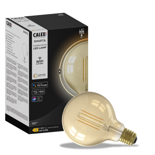 Calex Smart LED E27 7W Ø9,5 cm bol amber