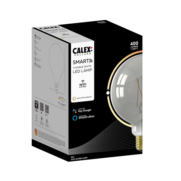 Calex Smart LED 7W 12,5 cm bol smoke