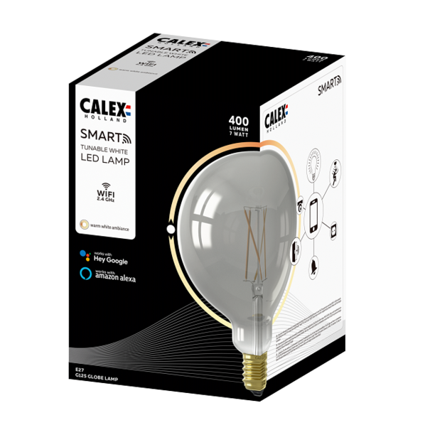 Calex Calex Smart LED E27 7W Ø12,5 cm bol smoke