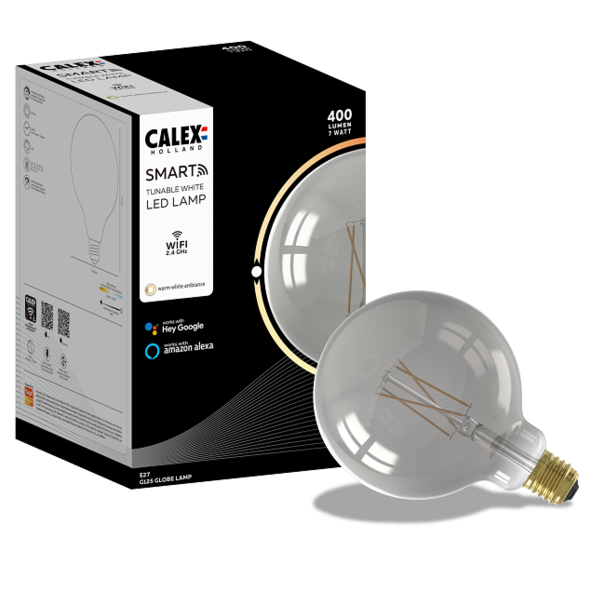 Calex Smart LED 7W 12,5 cm bol smoke