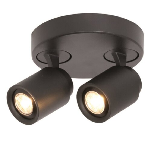 Moderne opbouwspots Razza 2-lichts zwart rond