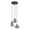 Steinhauer Moderne hanglamp Reflexion 3-lichts zwart met smoke glas