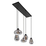 Moderne - Hanglamp - 5-lichts - Zwart/Smoke - Reflexion