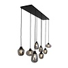 Steinhauer Moderne hanglamp Reflexion 8 lichts zwart met smoke glas